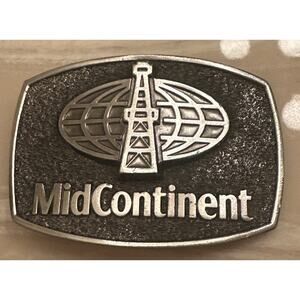 MidContinent Belt Buckle – Vintage Metal Buckle Western Collectible